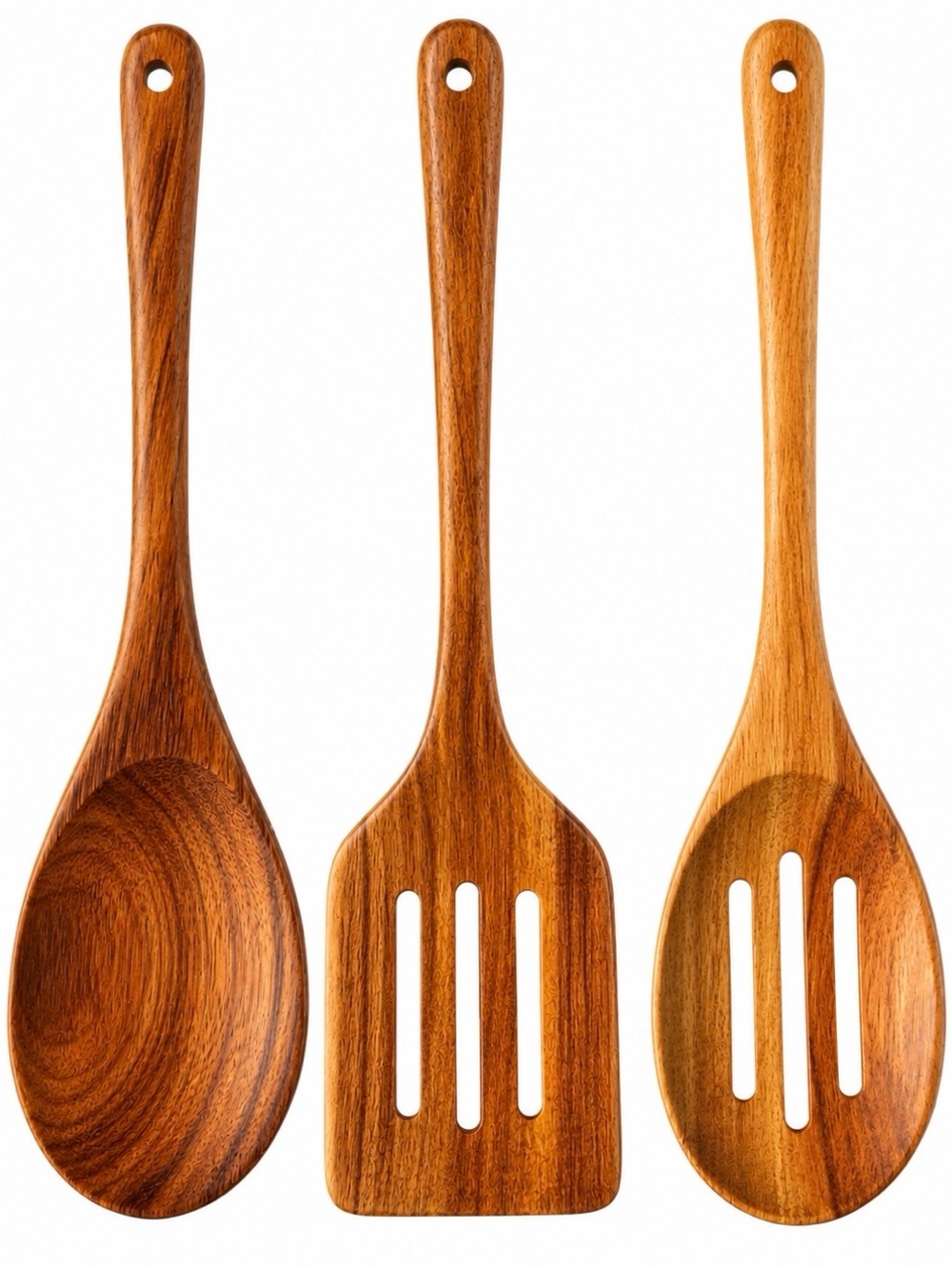 acacia swimwear Natural Brown Wooden Serving Spoon and Spatulas Set